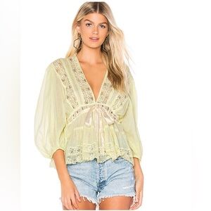Free People Favorite Romance Crochet Inset Tunic